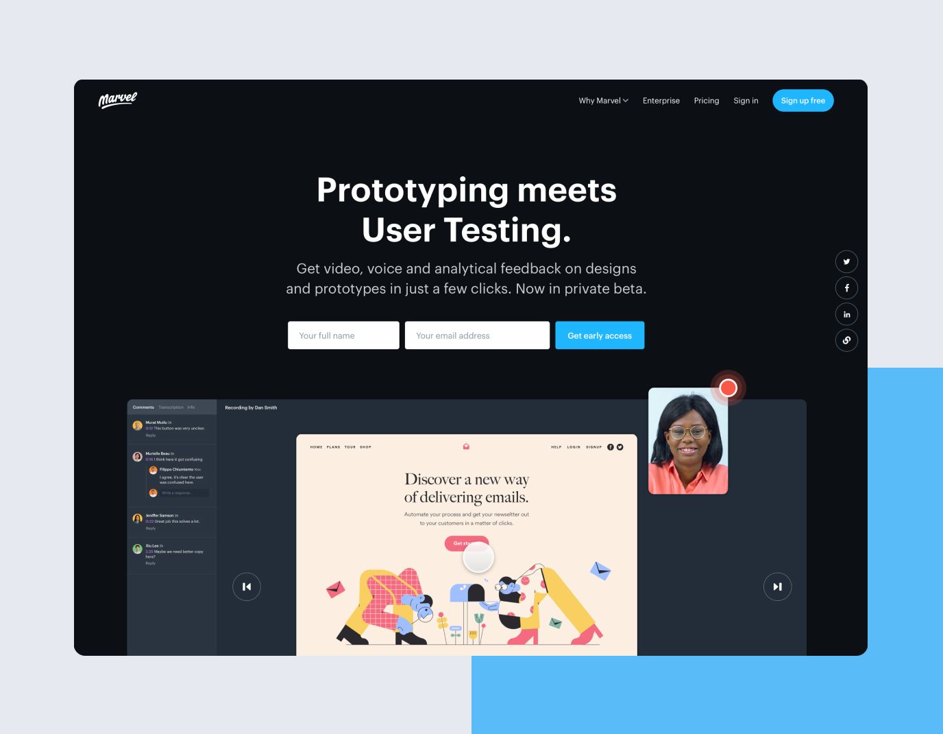 Marvel User Testing Landing Page