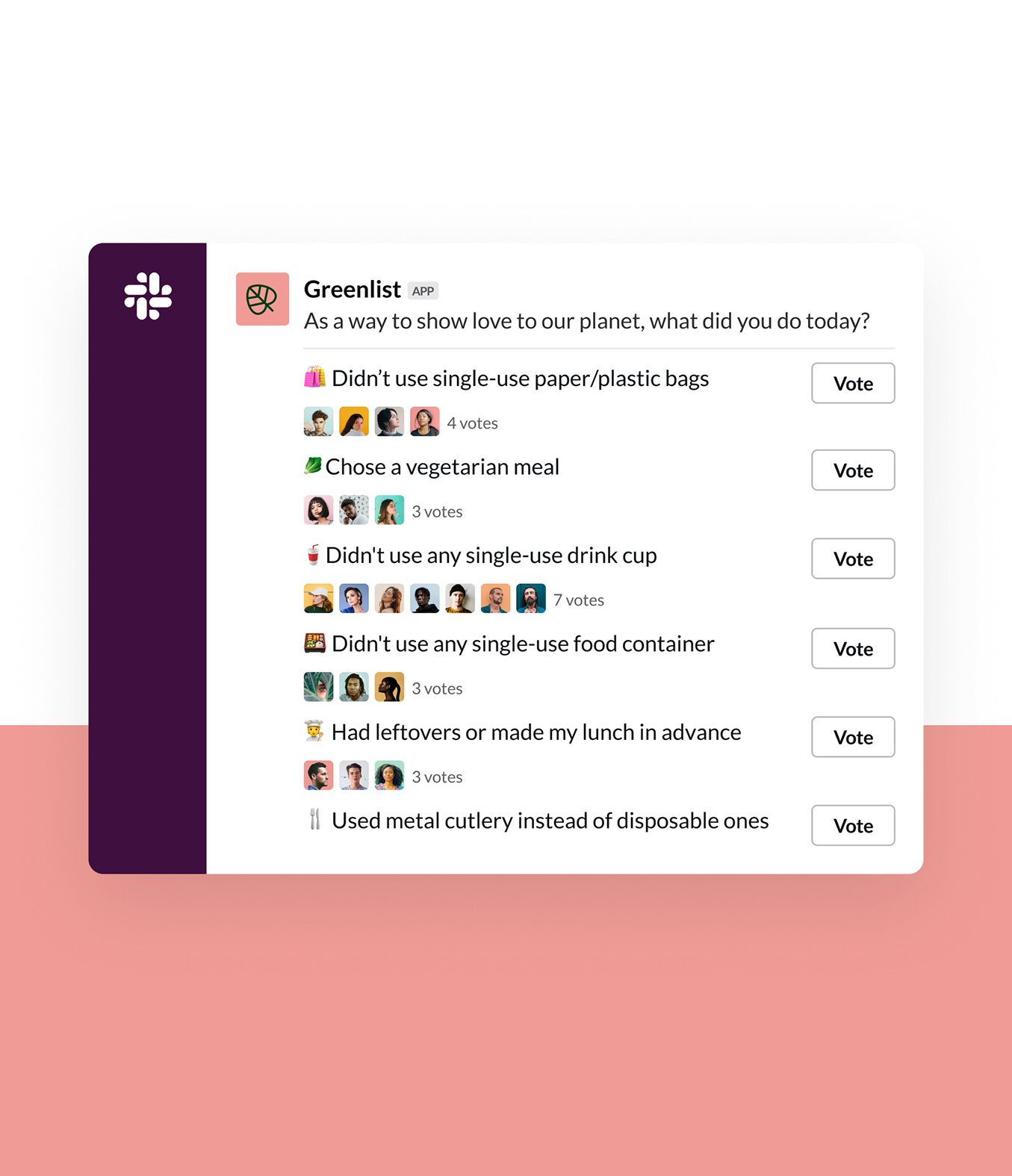 Greenlist Slack UI