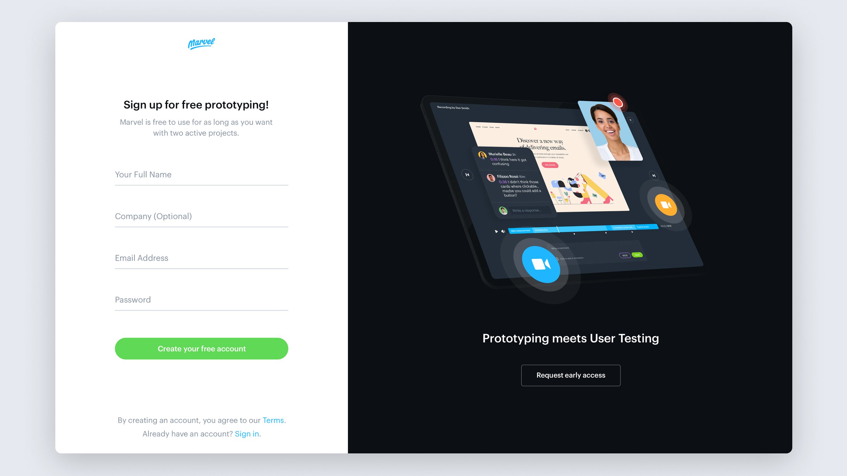 Marvel User Testing Login Promotion